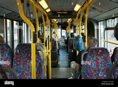 Inside View Of London Double Decker Bus Editorial Only Stock Photo Alamy
