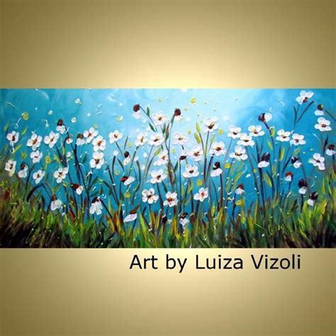 Blue Sky Daisies By Luiza Vizoli From Original Paintings 2012