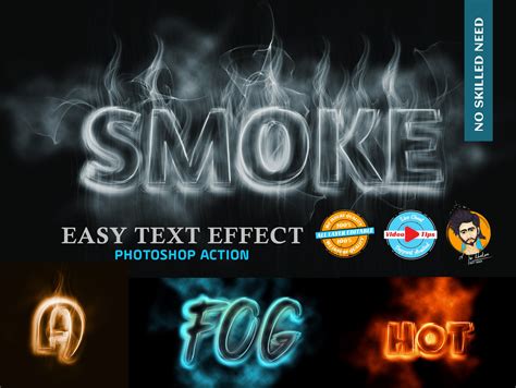 Smoke Text Effect Plugin Photoshop Action Creative Market