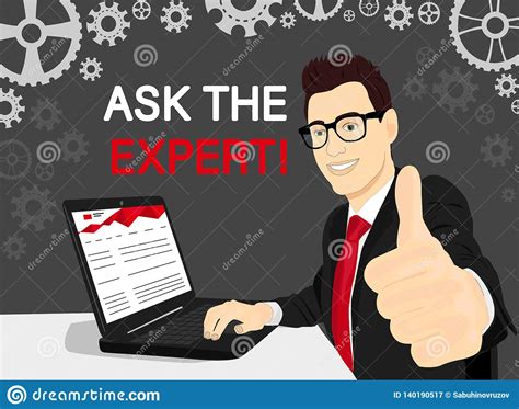 Ask The Expert Vector Icon. Man In Suit Showing Like Gesture On Grey Background Illustration ...