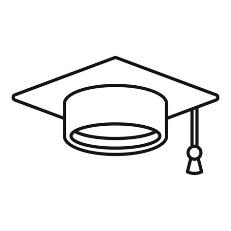 Graduation Hat Icon Outline Style 14607377 Vector Art At Vecteezy