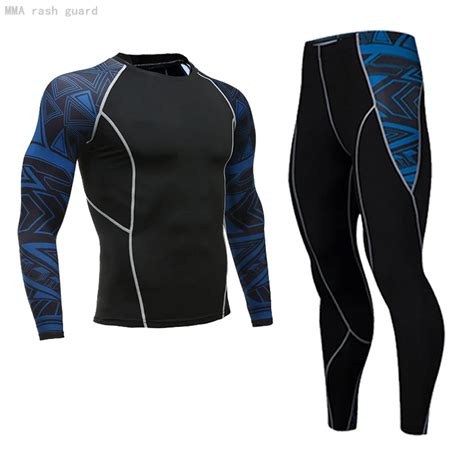 high quality cycle clothing sets men compression underwear skin workout set rashgard male t