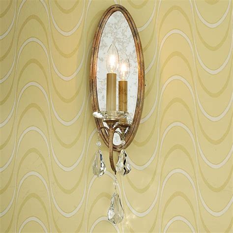 See more ideas about mirror wall, mantel mirrors, framed mirror wall. Oval Antiqued Mirror Back Sconce - Wall Sconces - by ...