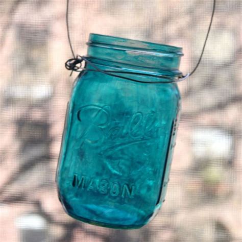 Diy Blue Mason Jar Hanging Lanterns Ramshackle Glam