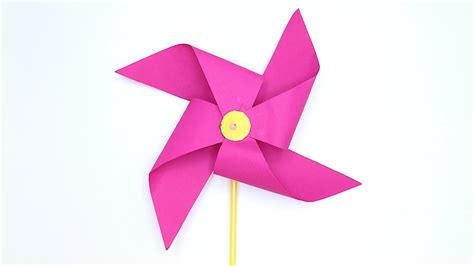 How To Make A Craft Paper Windmill 4 Winged Origami Windmill Diy