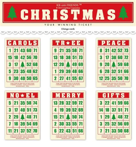 Digital Decorative Christmas Bingo Cards For Paper Crafts Etsy