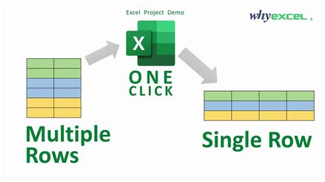 Convert Multiple Rows To Single Row Excel Project Demo Youtube
