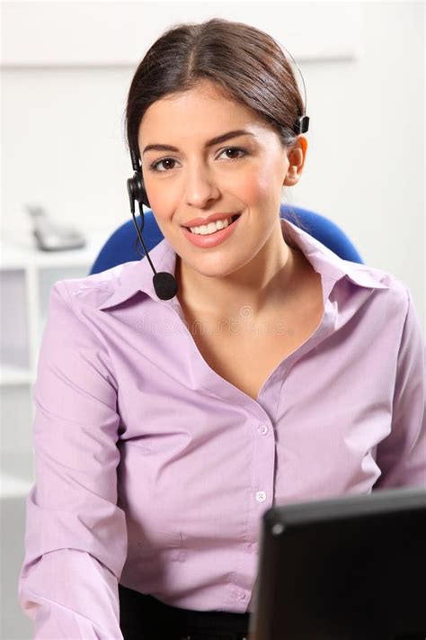 Smiling Young Woman Receptionist In Office Stock Image Image Of Smart