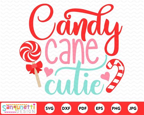 Candy Cane Cutie Christmas Svg Cutting File For Silhouette Or Etsy