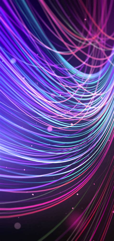 Colour Ful Wavy Lines Abstract Wallpaper 1440x3040