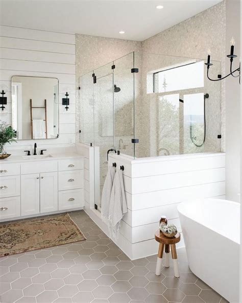 62 stunning farmhouse bathroom tiles ideas in 2019 farmhouse. 49+ The Awful Side Of Farm Bathroom Ideas Country ...