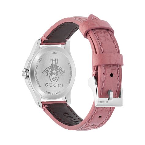 Gucci G Timeless Signature 27mm Stainless Steel Pink Dial Watch Jr