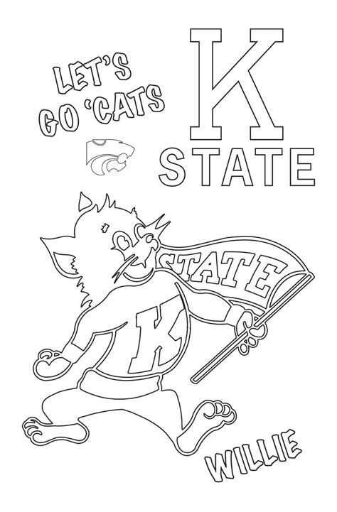 K State Wildcat Coloring Pages