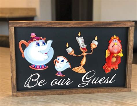 Be Our Guest Disney Home Sign Beauty And The Beast Inspired Etsy