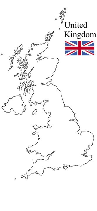 United Kingdom Blank Outline Map Coloring Page Free