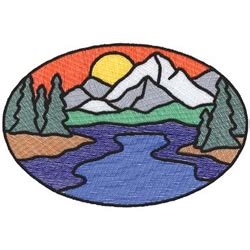 Hand embroidery, machine embroidery, and applique. Stain Glass Mountain Embroidery Designs, Machine ...