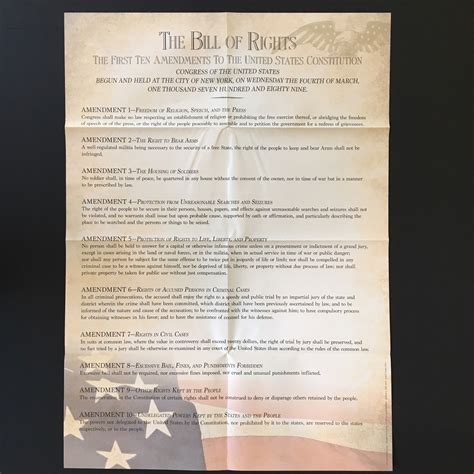 28x20 Bill Of Rights Poster The First 10 Amendments Only Etsy