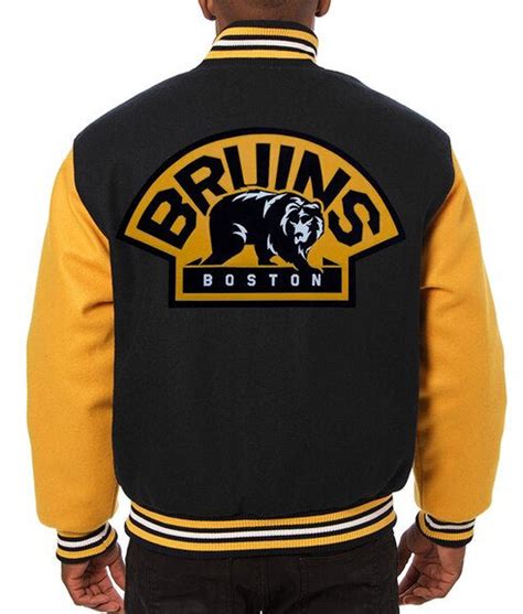 Varsity Boston Bruins Black And Yellow Wool Jacket Jackets Creator