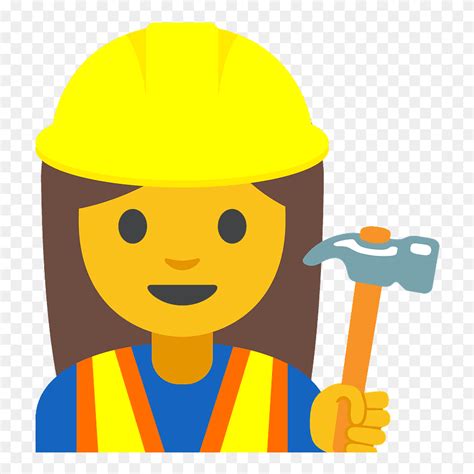 Woman Construction Worker Emoji Clipart Construction Worker Emoji
