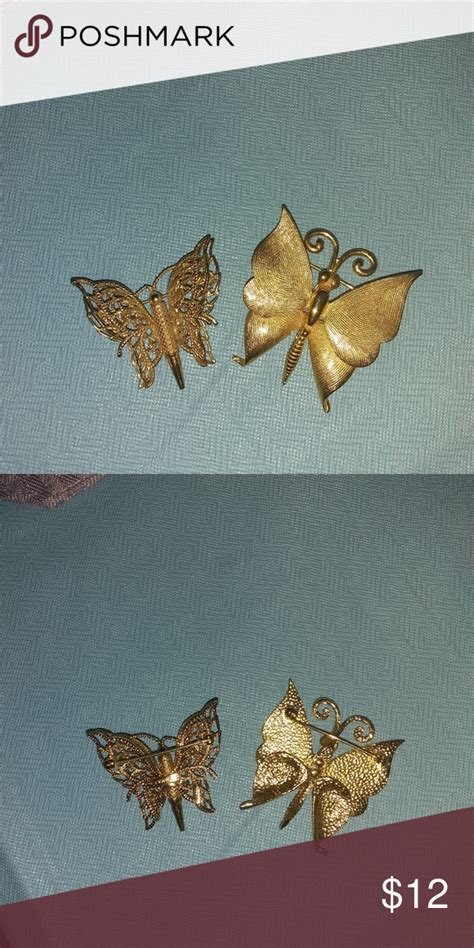 Two Butterfly Pins Two Butterflies Butterfly Pin Butterfly
