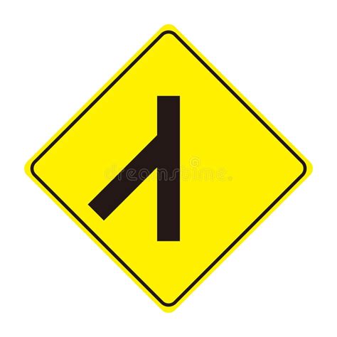 Road Sign With Merging Traffic Stock Illustration Illustration Of