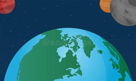Vector Illustration Of World On Space Stock Vector Illustration Of