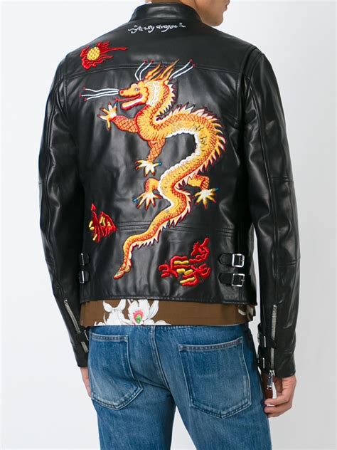Valentino Dragon Embroidered Jacket In Black For Men Lyst