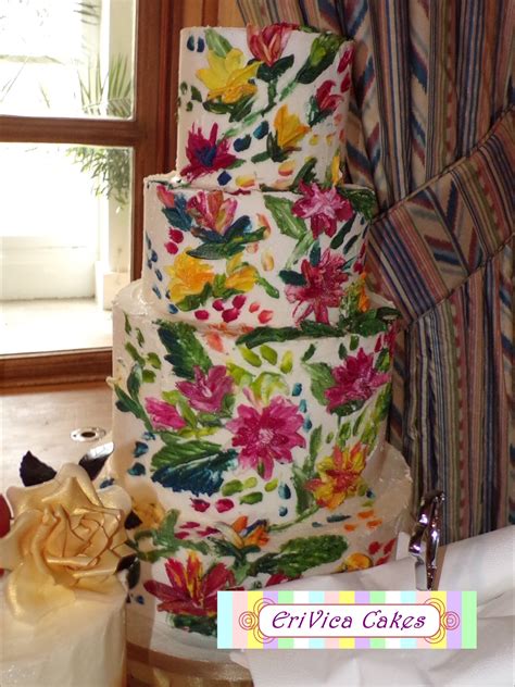 Impressionist Flowers Wedding Cake In 2020 Wedding Cakes