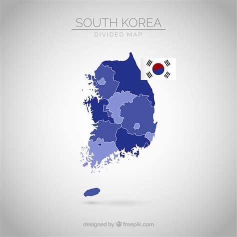 Mapa Da Coreia Do Sul Vetor Premium