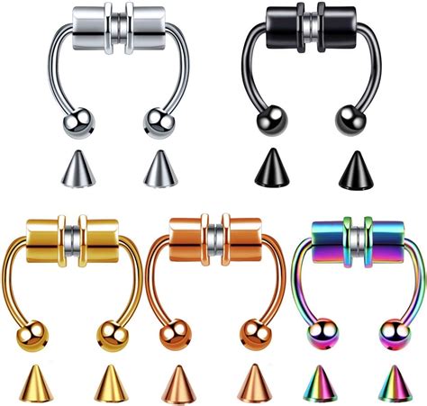 Magnetic Septum Nose Ring Fake Nose Ring Hoop Faux Septum Rings Non Piercing Clip On Nose Hoop
