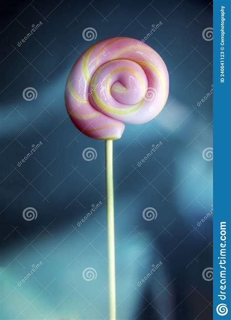 Colorful Lollipop Swirl On Stick Striped Spiral Multicolored Pink