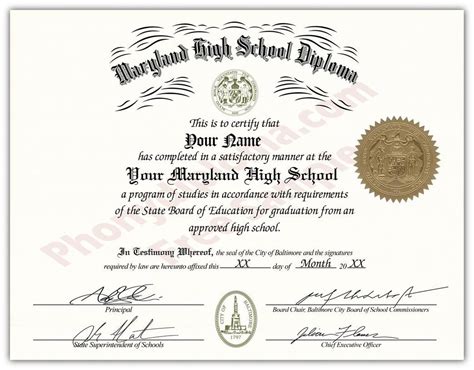 Free High School Diploma Template With Seal Pdf ~ Addictionary