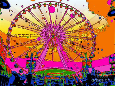 Psychedelic Sky Wheel Digital Art By Terry Weaver
