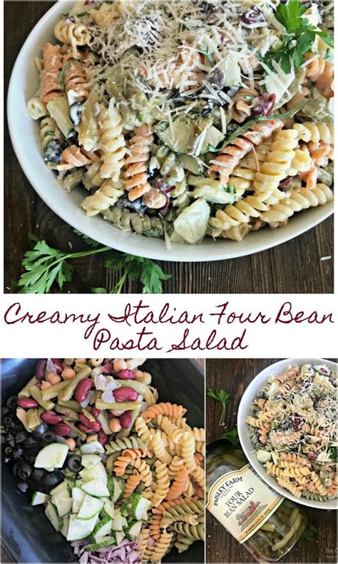 Creamy Italian Four Bean Pasta Salad An Affair From The Heart Using