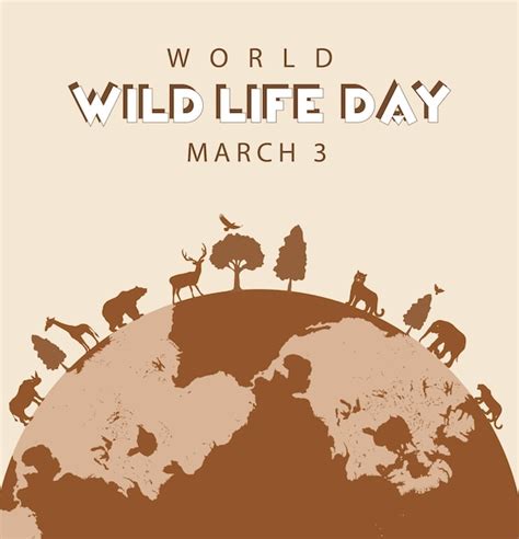 Premium Vector World Wildlife Day With Animals And Globe Wildlife