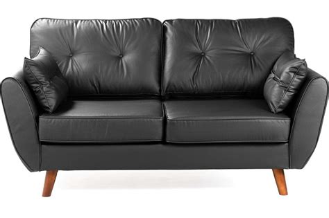 Sophie features 3 push back recliners perfect for kicking back and watching your favourite movies. Zinc Mini Black Leather 3 Seater Sofa | FurnitureInstore