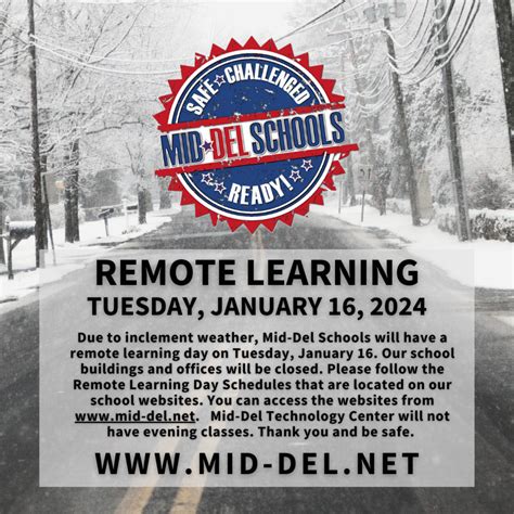 Remote Learning Day January 16 2024 Mid Del School District