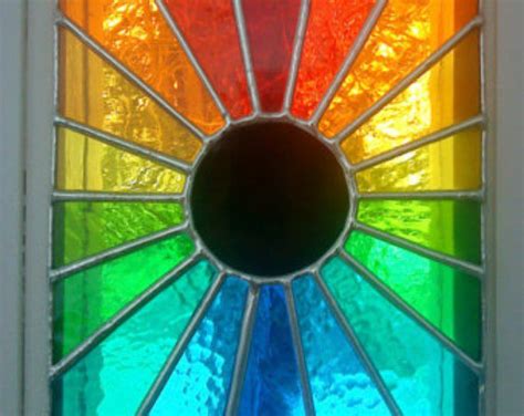 Eclipse Beautiful Rainbow Stained Glass Suncatcher Hanging Panel