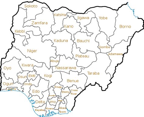 Nigeria States Mapsofnet