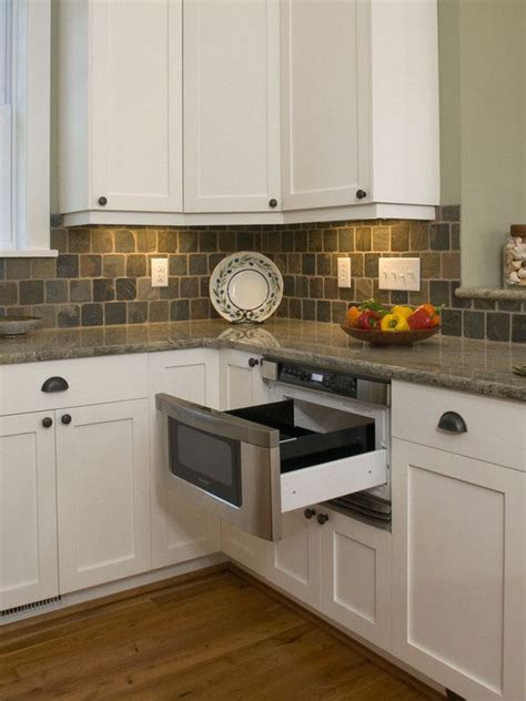 Your home and kitchen layout together with its subfloor plus the materials and individual preferences are the foremost things you should evaluate first before you consider tiling under your cabinet. Kitchen with Undercounter Microwave Drawer, granite ...