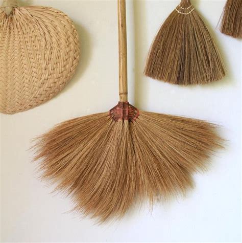 Vintage Straw Broom Rattan Hearth Broom Wicker Wall Decor Etsy