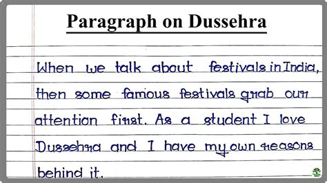 Paragraph On Dussehra In English Paragraph On Dussehra Dussehra Paragraph Youtube
