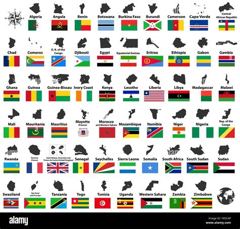 Flags Of African Countries In Alphabetical Order Stock Illustration