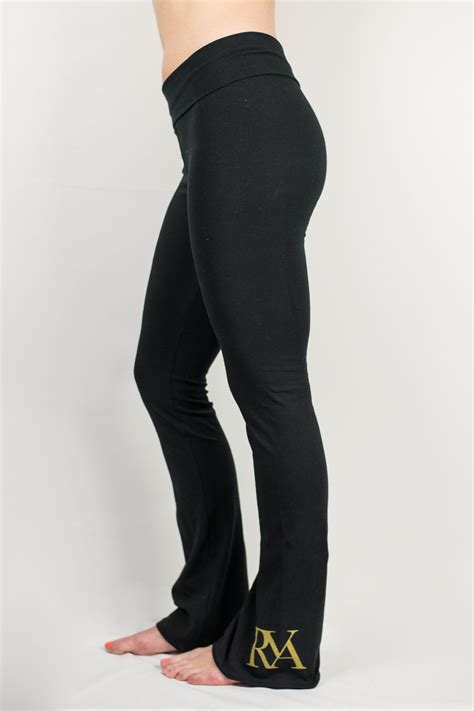 Womens Made In The Usa Black Cotton Spandex Yoga Pants With Custom New