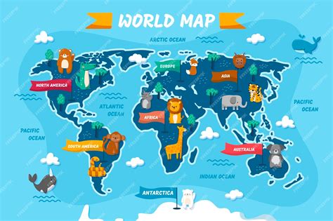 World Maps With Countries For Kids