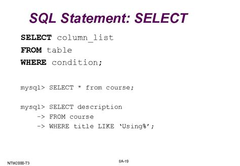 Sql Select Statement