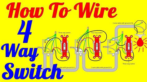 Intermediate switches have terminals marked l1, l2, l3 and l4. 4 Way light Switch Wiring Diagram (How To Install) - YouTube