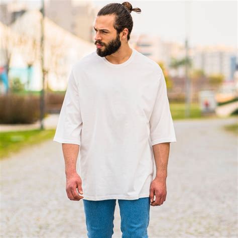 Mens Oversize Basic T Shirt In White