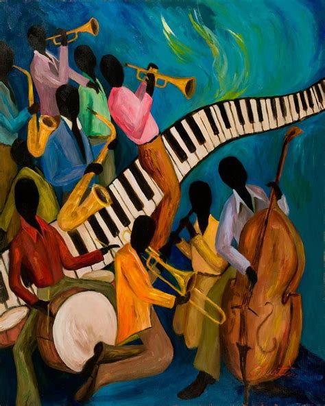 Jazz On Fire Print By Larry Martin Jazz Art American Art African