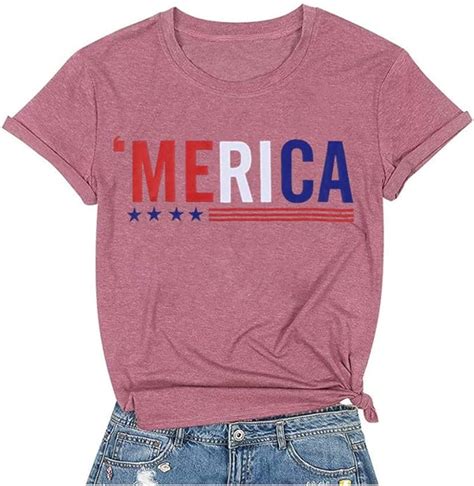 buy qrupoad womens 4th of july shirt vintage merica usa patriotic short sleeve graphic tees tops